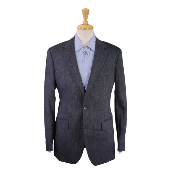 Bonobos Standard Fit Gray 100% Linen Blazer Jacket 38L 38R New! - Picture 1 of 9